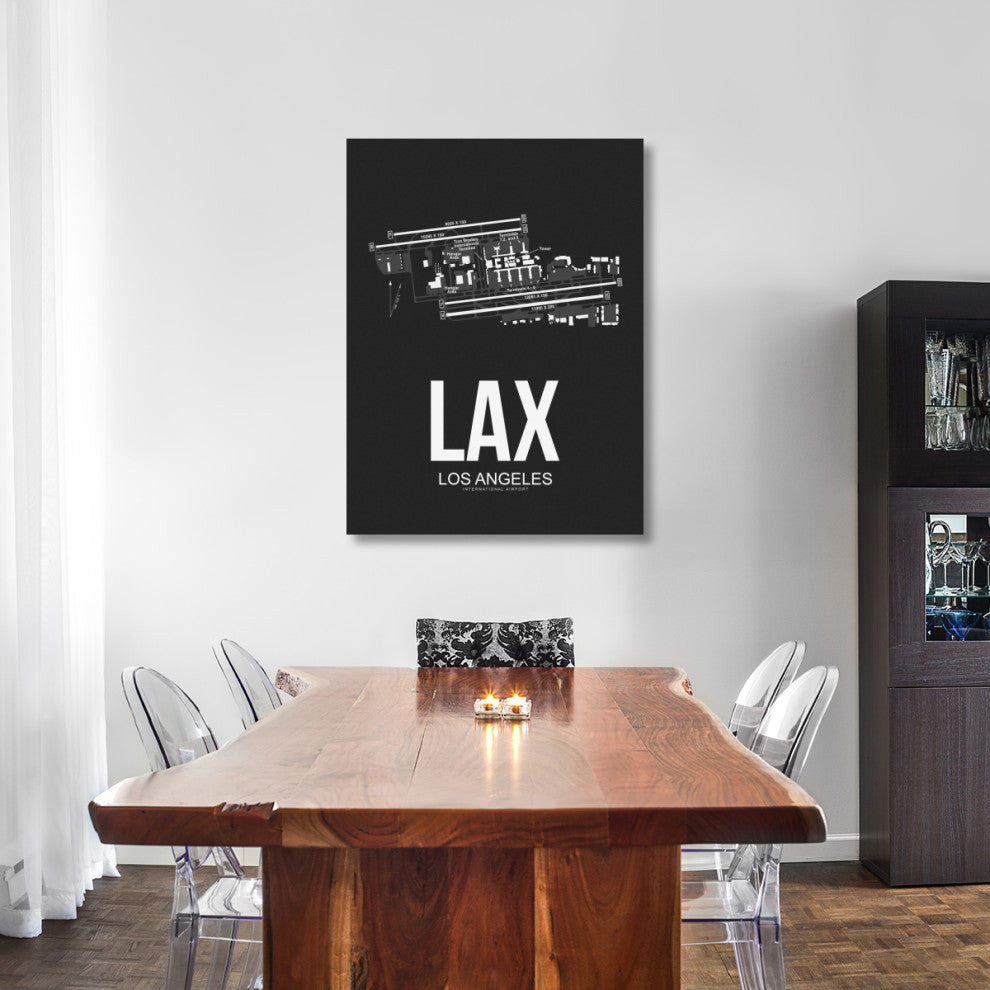 "LAX Los Angeles Airport Black" Fine Art Print