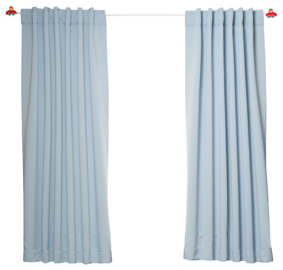 Solid Thermal Blackout Curtain Panels, Sky Blue, 63", Set of 2