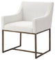 Modrest Basel Off White and Copper Antique Brass Dining Chair