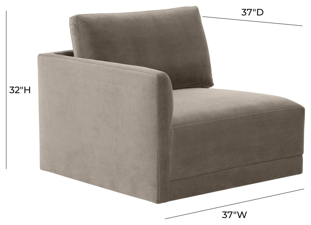 Willow Taupe LAF Corner Chair