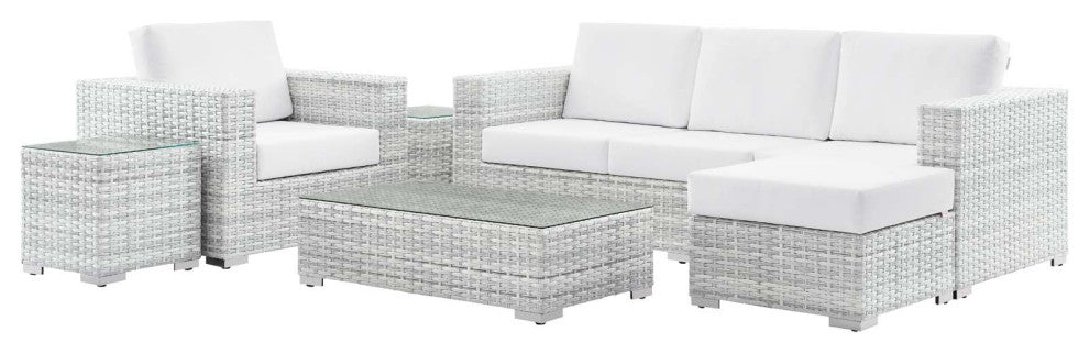 Convene 6-Piece Outdoor Patio Set - Light Gray White