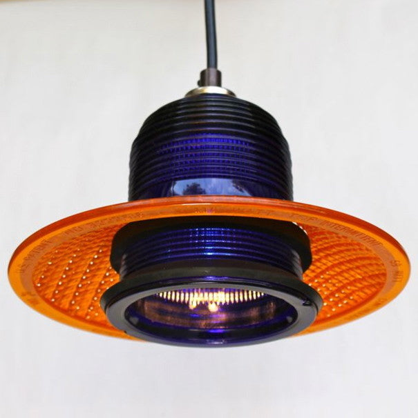 Runway Light Pendant LED With Trafficlight Lens 8", 120V/6W/580 Lumen, Blue