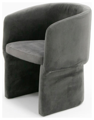 Modrest Vassar Modern Grey Velvet Dining Chair