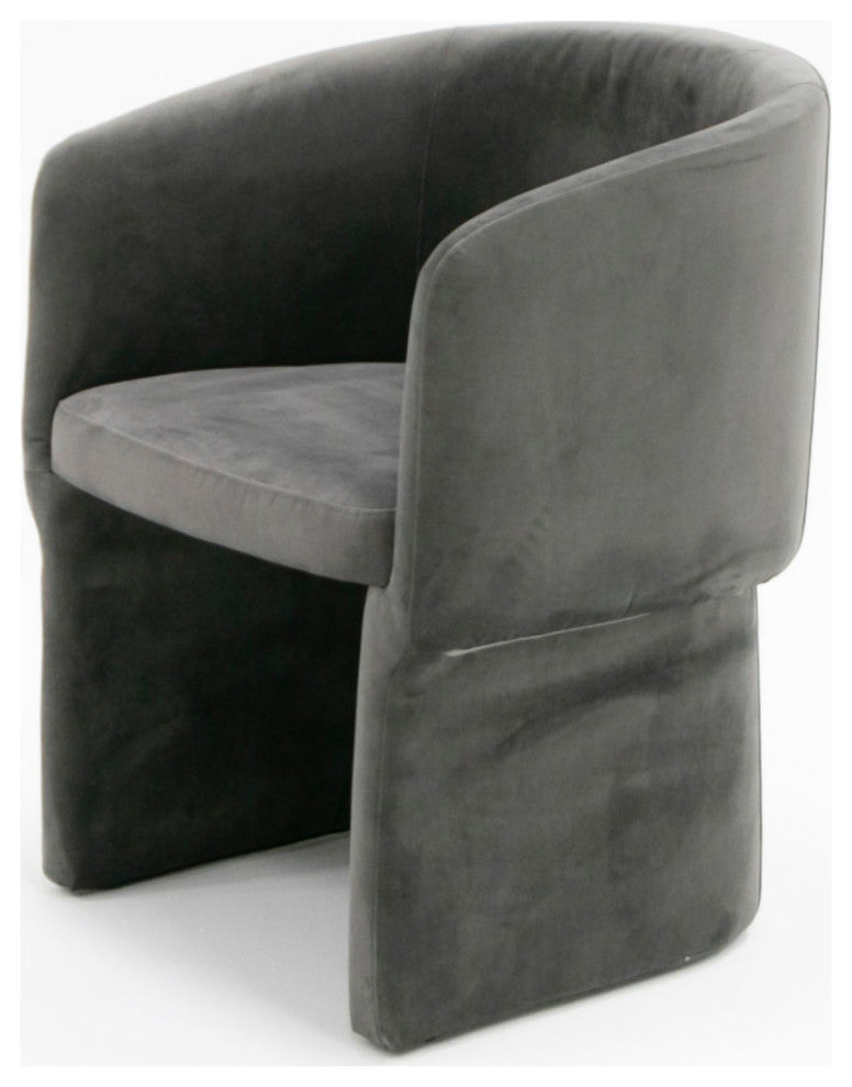 Modrest Vassar Modern Grey Velvet Dining Chair