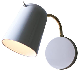 Dobi Wall Lamp, White/Brass