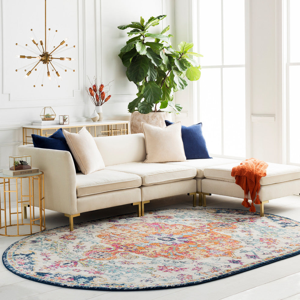Harput Traditional Saffron, Light Gray Area Rug, 2'x3'