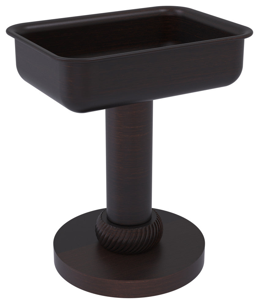Vanity Top Soap Dish with Twisted Accents, Venetian Bronze