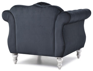 Hollywood Black Velvet Tufted Accent Chair