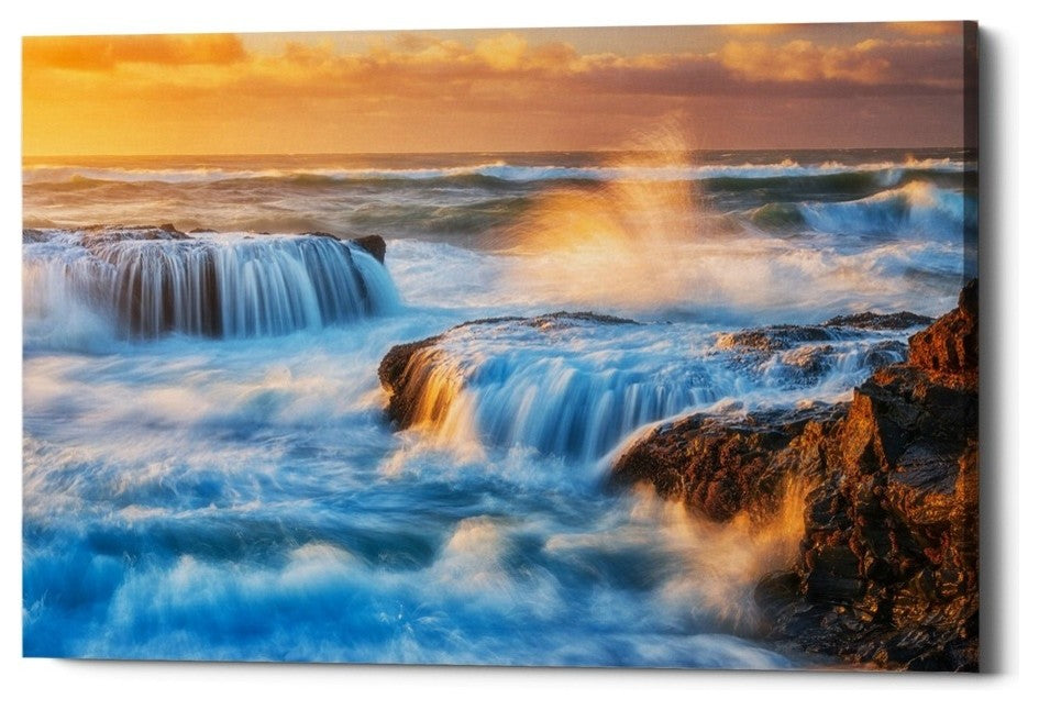 Epic Graffiti "Sunset Fury" by Darren White, Giclee Canvas Wall Art, 18"x26"
