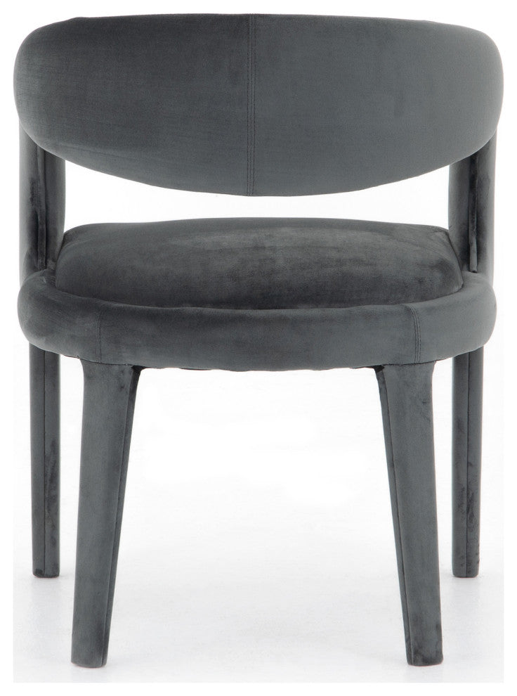 Hawkins Dining Chair, Charcoal Velvet