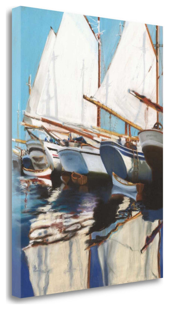 35" Fun and Vibrant Sailboats Giclee Wrap Canvas Wall Art