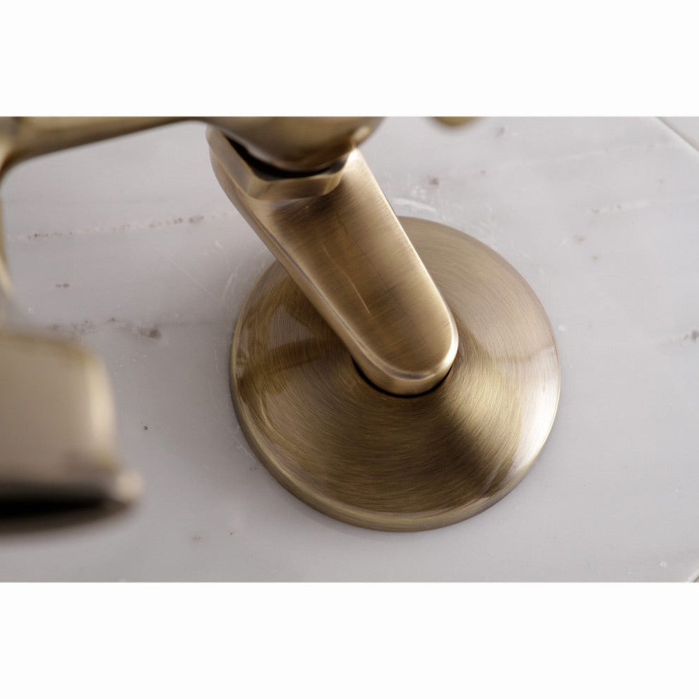 Kingston Brass 6" Adjustable Wall Mount Clawfoot Tub Faucet, Antique Brass