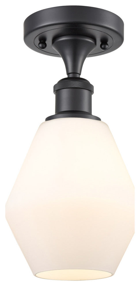 Innovations 516-1C-BK-G651-6-LED 1-Light Semi-Flush Mount, Matte Black