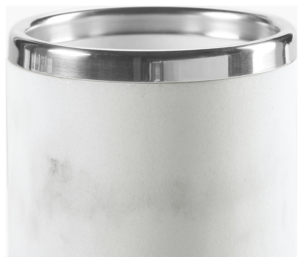 Croscill Corsica Modern Marble Bathroom Accessories, Silver, Tumbler