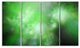 Green Blur Sky with Stars, Abstract Canvas Art Print, 48"x28", 4 Panels