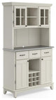 Contemporary Sideboard With Hutch, Multiple Cabinets & Removable Grid Wine Rack