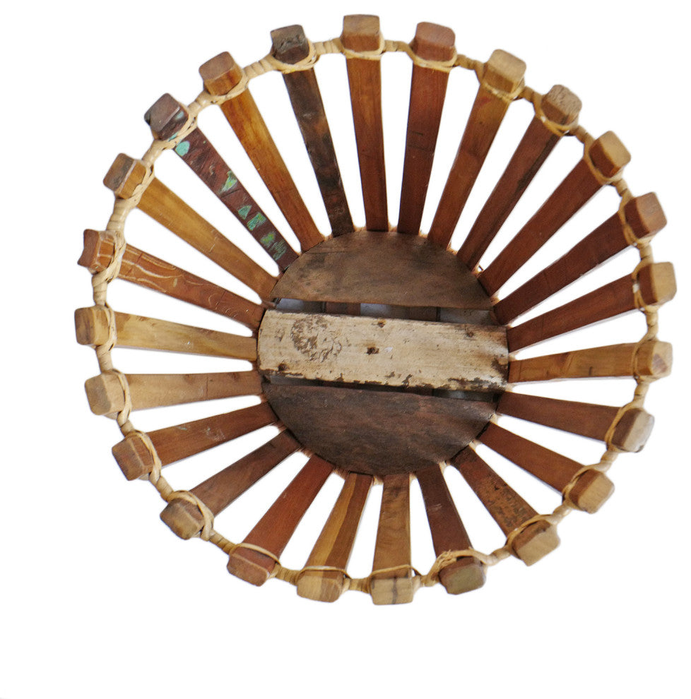 Salvaged Boat Wood Basket Medium