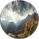 Caucasus Mountains White Panorama, Landscape Round Wall Art, 23"