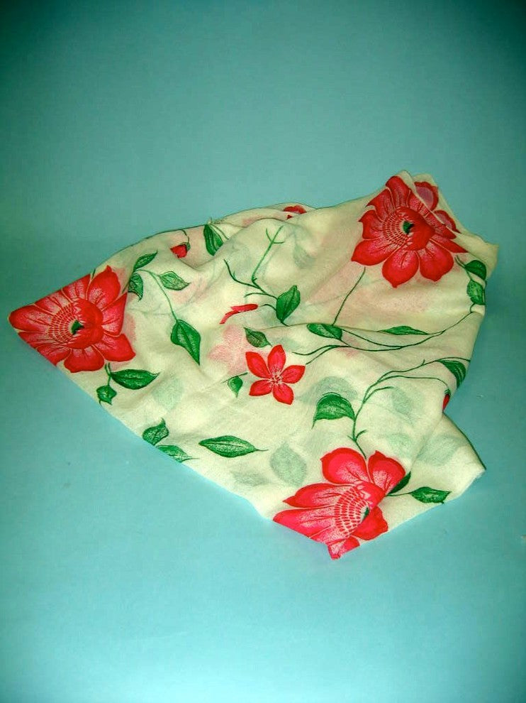 Floral Wool Gauze Throw, Pink
