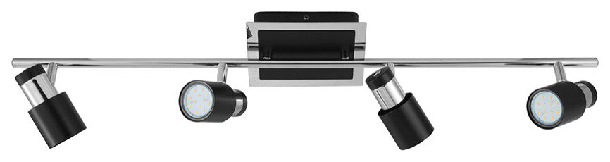 Davida-2, 4-Light Track Light, Matte Black, Chrome Finish