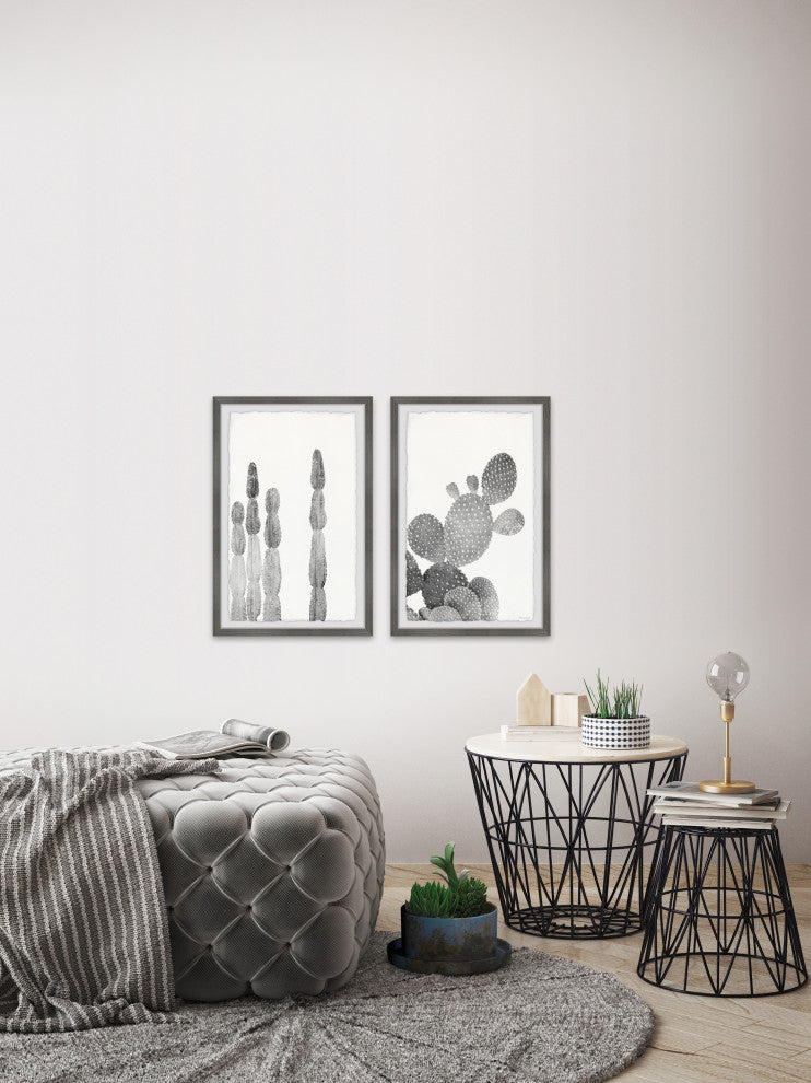 Textured Cactus Diptych, 2-Piece Set, 8x12 Panels