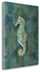 18" Aqua Blue Seahorse Giclee Wrap Canvas Wall Art