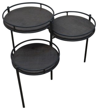 Anaheim Indira Foldable Planter Stand in Modern Black on Solid Wood