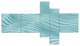 Fractal Rippled Blue 3D Waves, Abstract Canvas Art Print, 60"x32", 5 panels
