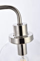 Helen 3-Light Bath Sconce, Polished Nickel With Clear Shade