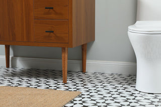 Home Living 22" Midcentury Modern Teak-Light Bathroom Vanity