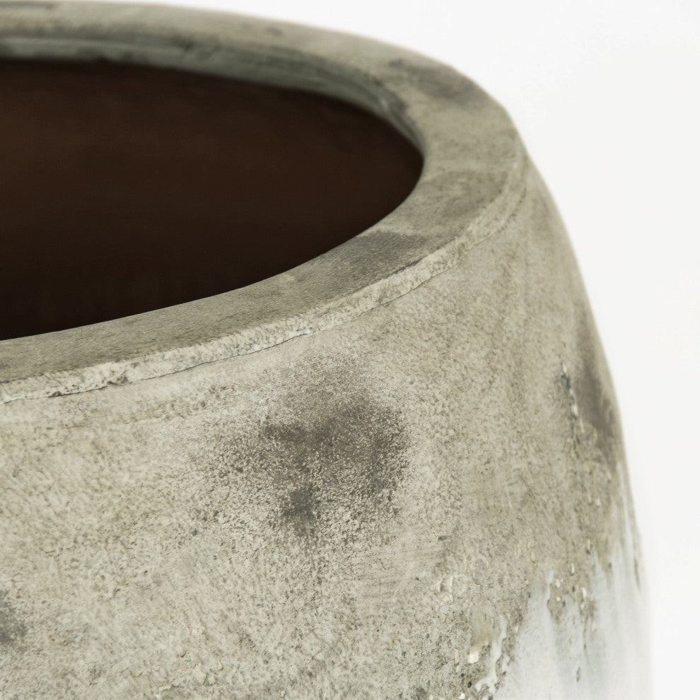 Distressed Off-White Large Vase