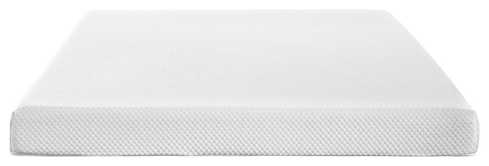 Modern Contemporary Urban Design Bedroom 6" Full Size Mattress, White, Fabric