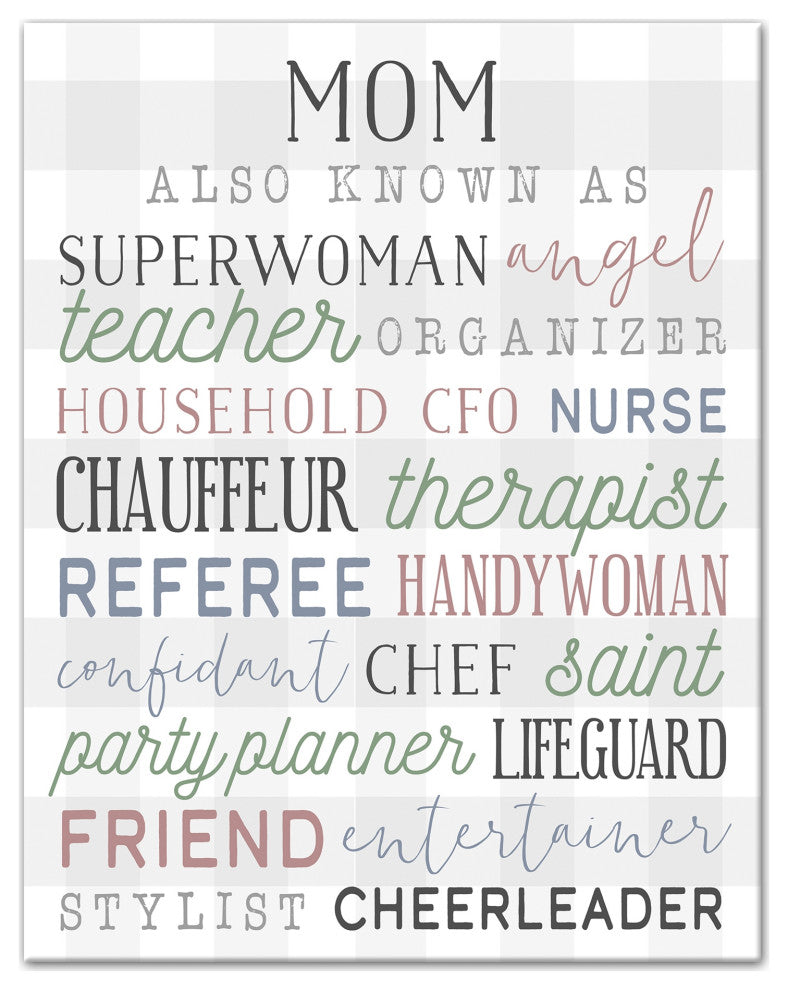 Mom Words 11x14 Canvas Wall Art