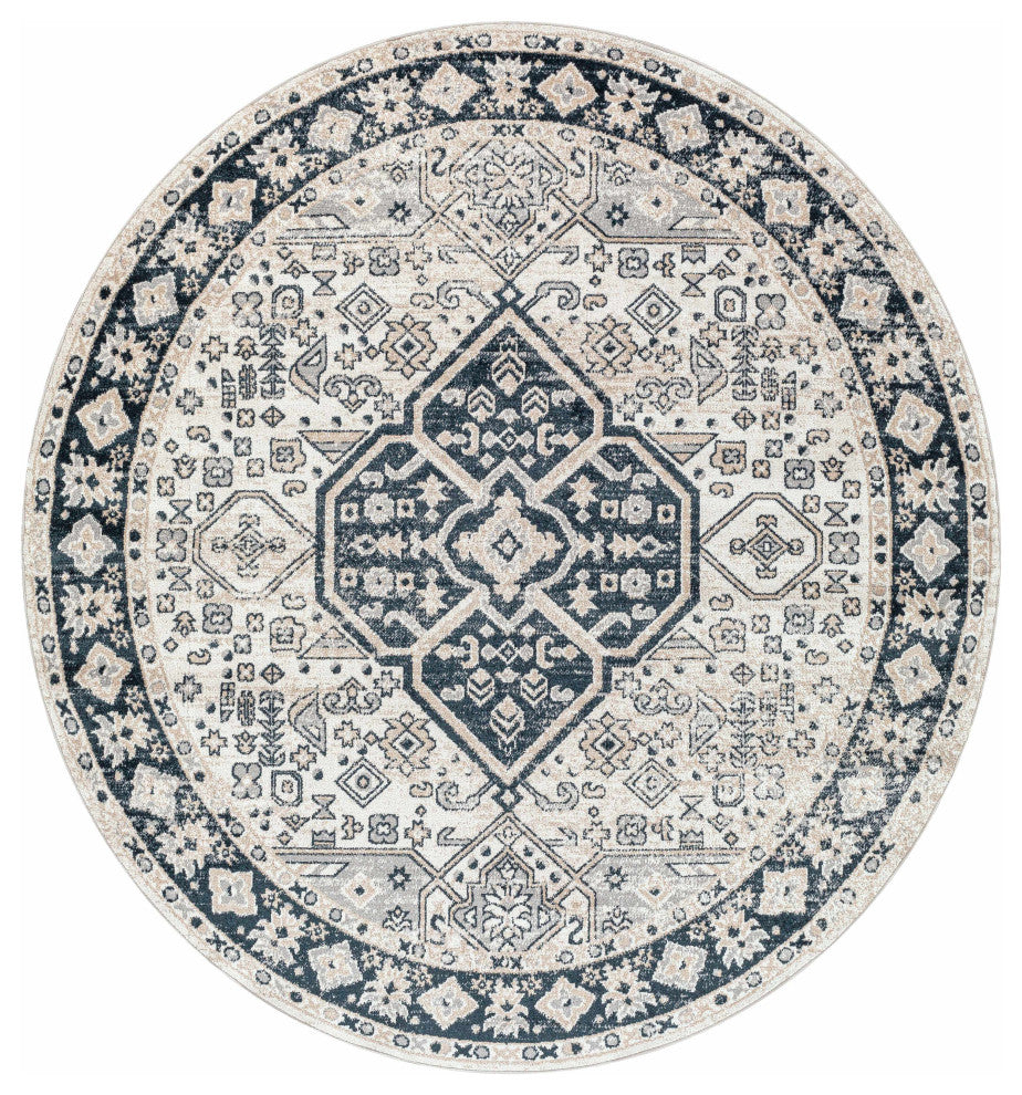 Hauteloom Cabacungan Cream & Gray Washable Area Rug, 2'7"x7'3" Runner