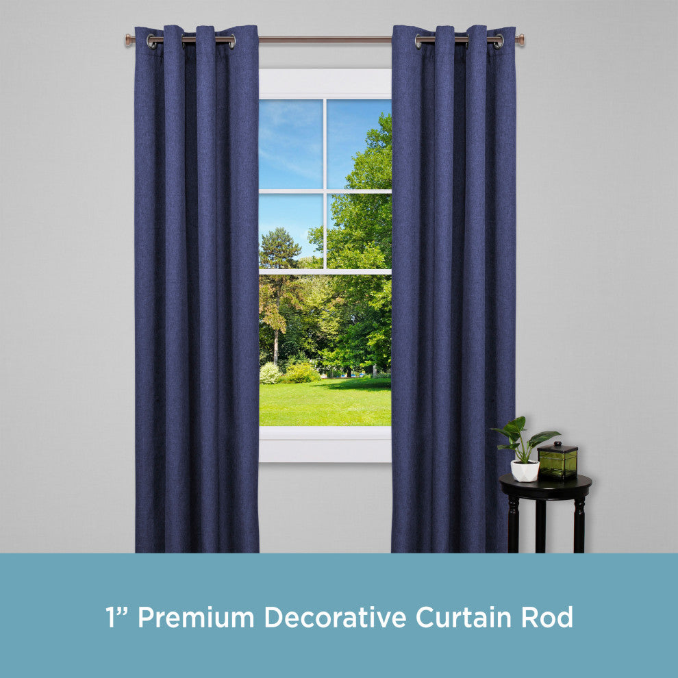 KenneyÂ® Weaver 1" Premium Decorative Window Curtain Rod, Chocolate, 28-48