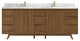 Madison Teak 84 Double Sink Bath Vanity in Dark Natural 2" Carrara Marble