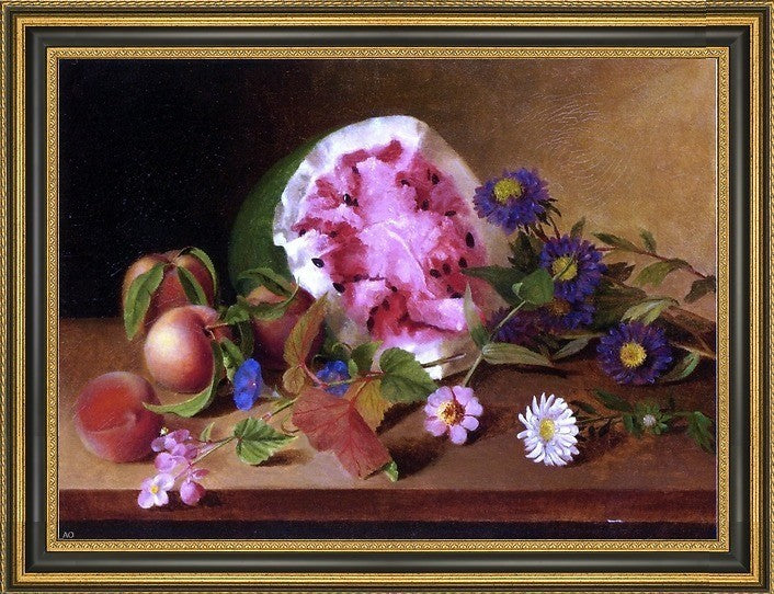 James Peale Still Life with Watermelon Framed Premium Canvas Print, 18"x24"
