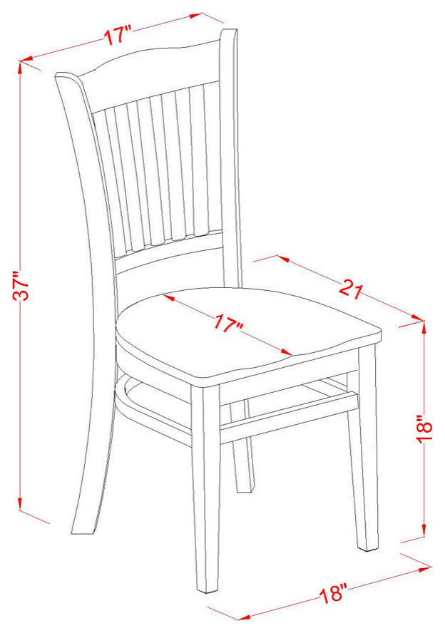 5Pc Round 42"Dinner Table And Four Wood Seat Chairs