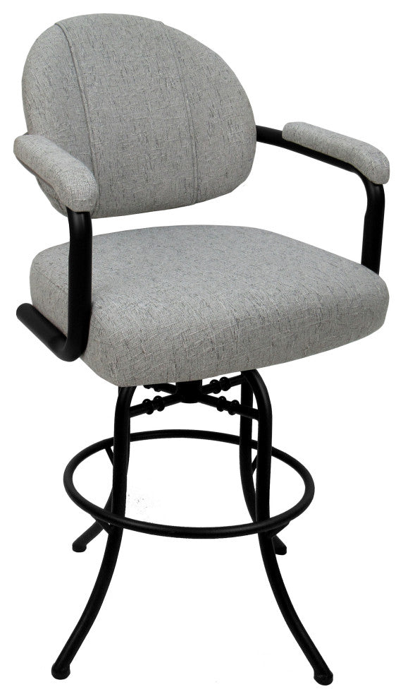 Swivel Tilt Metal Counter 26" 30" Bar Stool M-70, Hemsath Slate - Black, 26"