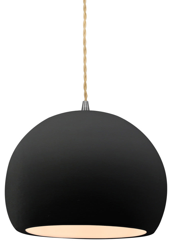 Radiance Small Globe 1-Pendant, Carbon Matte Black/Brushed Nickel, Bulb