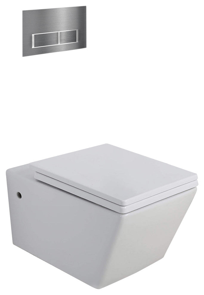 In-Wall Toilet Set, 2"x6" Carrier and Tank, Chrome Rectangular Actuators