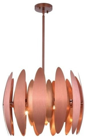 Elegant Lighting Lily Collection Pendant, Brushed Copper
