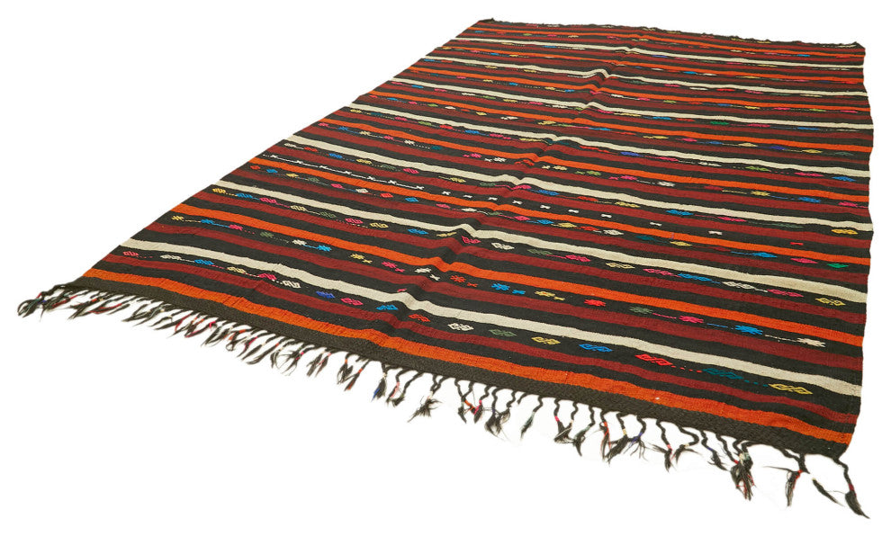 Rug N Carpet - Handmade Oriental 8' 2'' x 11' 1'' Vintage Goat Hair Kilim Rug