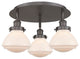 Olean-3 Light 18" Flush Mount-Oil Rubbed Bronze, Matte White Glass Shade