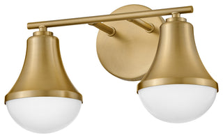 Lark Haddie 14.5" Modern Two-Light Bath Vanity, Lacquered Brass