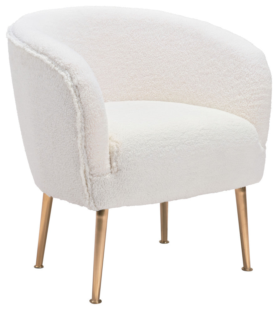 Sherpa Accent Chair Beige & Gold