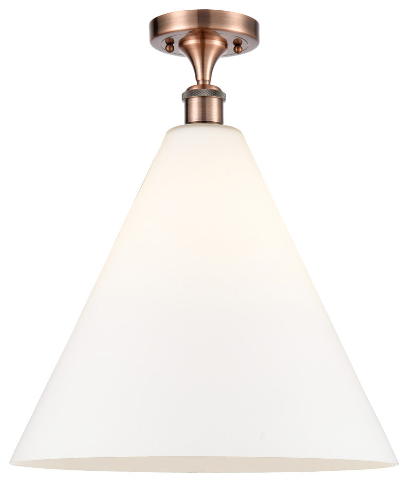 Innovations 516-1C-AC-GBC-161-LED 1 Light Semi-Flush Mount, Antique Copper