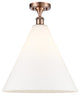 Innovations 516-1C-AC-GBC-161-LED 1 Light Semi-Flush Mount, Antique Copper