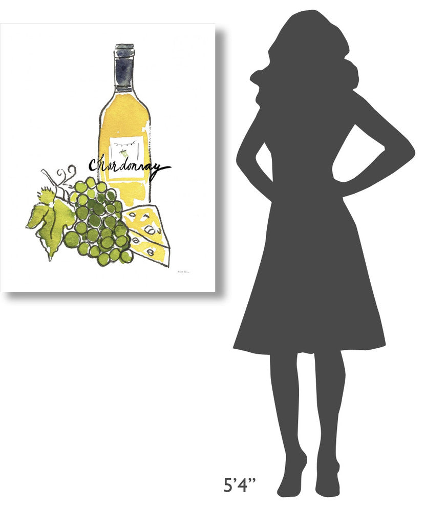 "Wine Time IV Chardonnay" Digital Paper Print by Farida Zaman, 30"x37"