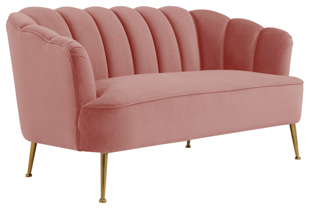 Art Deco Hollywood Regency Glam Pink Loveseat